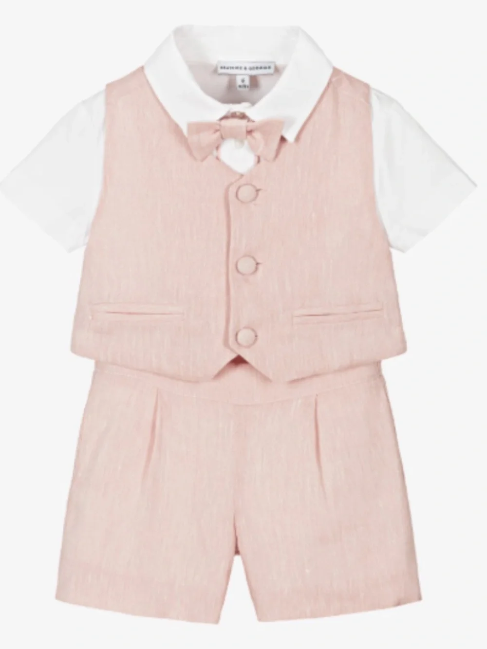 Beatrice & George Boys Pink Waistcoat & Shorts Suit ( Size: 3T)